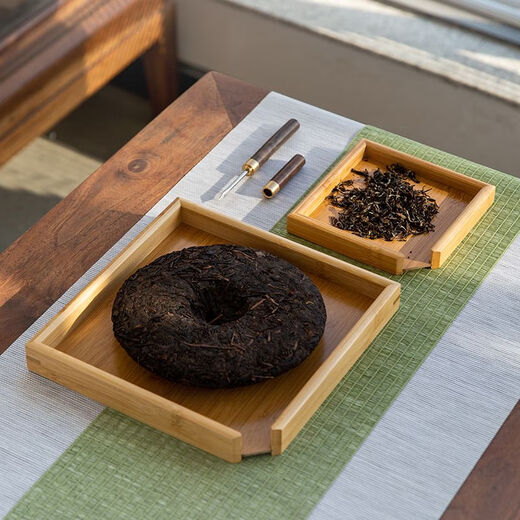 Jin Lanyu's new retro tea set accessories household tea box and tea knife three-piece set three-in-one universal tea tray tea box walnut large box + tea knife