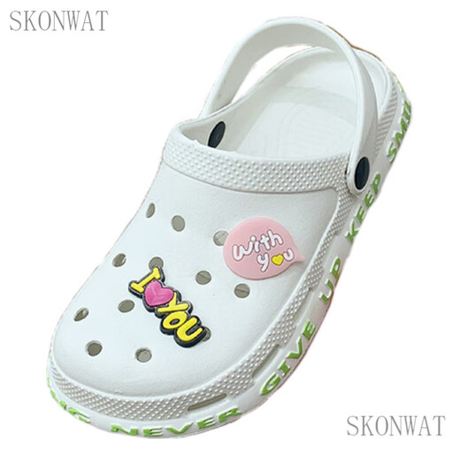 Zapatos Skonwat Hole para niñas zapatillas de playa de cabeza grande para niños zapatos de jardín sin deslizamiento para zapatos para niños para zapatos a la deriva para el tamaño blanco 33