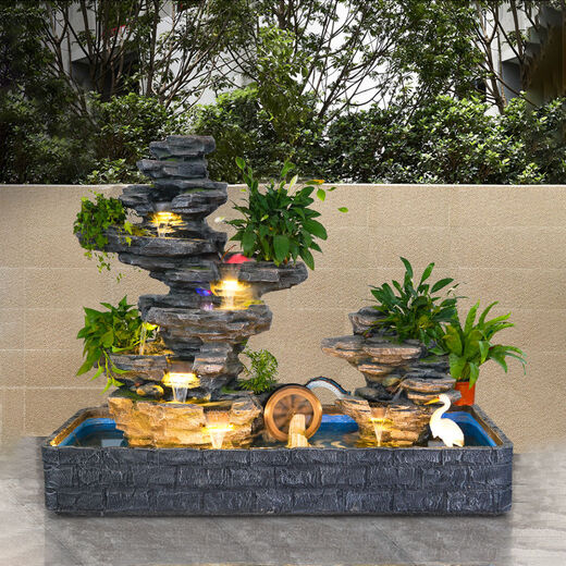 
Customized living room company corridor garden courtyard rockery flowing water fountain fish pond landscape water scenery Fengshui wheel 5009B 116*116*128cm