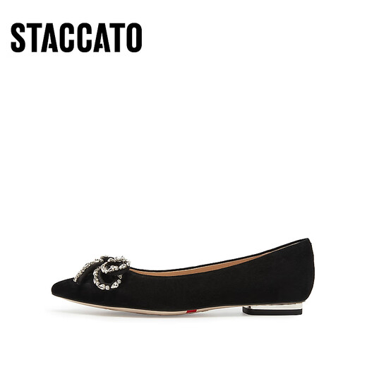 Sijiatu 2025 Nouveau Velvet Dream Elegant Commutant chaussures plates chaussures simples bouche bouche chaussures de femme 9a962aq5 noire noire 36