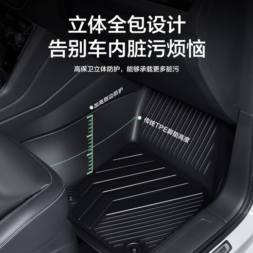 适用捷途山海L7汽车脚垫TPE无异味原厂原装尺寸全包围尾箱垫地垫 单层-TPE脚垫 5座山海L724-25需告知客服