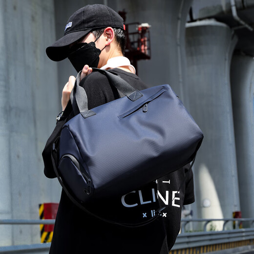 Wei Guangli travel bag men's large capacity wet and dry sports gym bag women's short-distance business trip swimming handheld shoulder crossbody bag wet and dry travel bag [black]