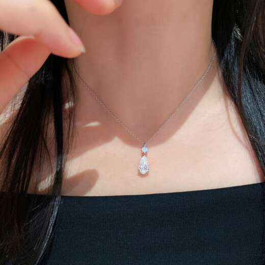 Excellent 18K gold mermaid tear necklace for women sterling silver zircon water drop tassel clavicle chain platinum light luxury gift trend Mermaid tear drop necklace