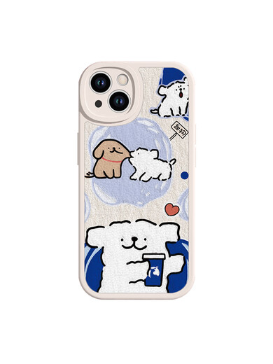 信盛宏线条小狗iphone14手机壳苹果15promax情侣13mini马尔济斯新款11por小羊皮xsmax瑞幸xr可爱趣味 【薰衣草】-XP12605 iPhone 8
