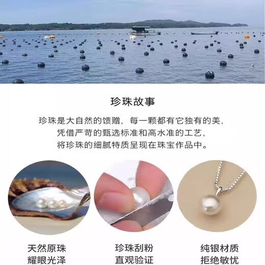 Zhuxi single pendant freshwater pearl necklace women's 2025 new sterling silver necklace high-end jewelry authentic clavicle chain 6MM natural pearl 999 pure silver