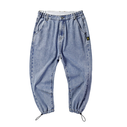 
Play speed WNSULL large size jeans men's loose jeans plus fat plus large men's fashion summer style men's pants nine-point foot-retracting dad pants 9906 trousers 33