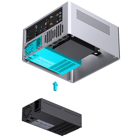 JONSBO N10 silver ITX mini desktop chassis (3.3mm aluminum alloy shell/North American black walnut/ITX version/4.5L volume/1U FLEX power supply)