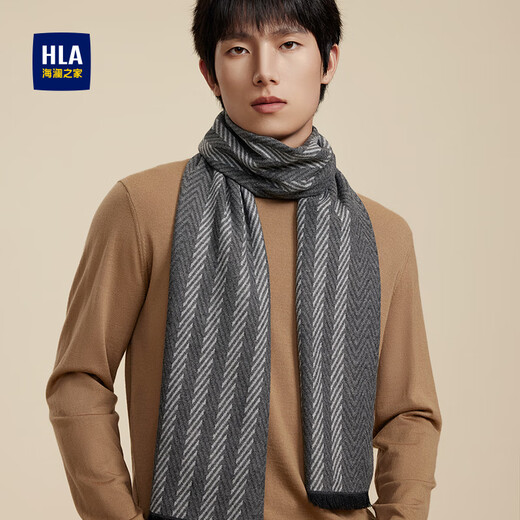 Heilan House Scarf Men's Winter Warm Scarf Birthday Gift for Dad Valentine's Day Gift for Boyfriend Gift Box Gray-Exquisite Gift Box