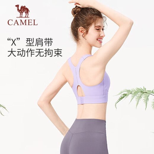 骆驼（CAMEL）速干女中高强度支撑运动内衣健身bra Y25BAVLZ011 柔紫色 L