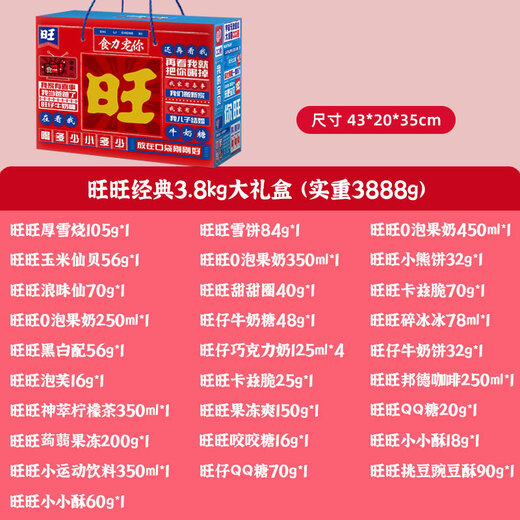 Wangwang Giant Geschenkpaket 2,8 kg Casual Snacks Geschenkpakete Geschenkbox Geschenkunternehmen Gruppengeschenke Valentinstag Geschenk Food Power Haustier Sie Geschenkbox 3888g