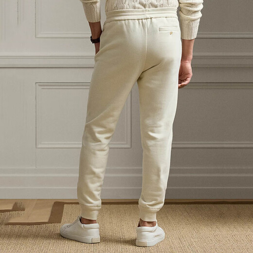 Ralph Lauren high-end custom knitted sweatpants men's spring new casual leggings long pants men's sweatpants cream white/Classic Cream M