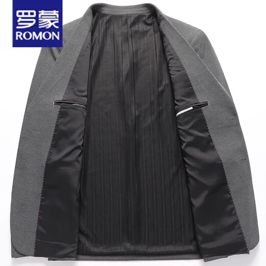 ROMON high-end casual suit men's jacket single spring and autumn new style single suit business formal top suit men 8980 gray spring and autumn 4XL (recommended 180-195 Jin Jin equals 0.5 kg)