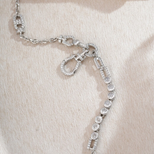 POP-encrusted diamond horseshoe buckle chain 18k gold plated adjustable universal chain pendant lanyard jade pendant lanyard DIY versatile zircon horseshoe buckle universal chain