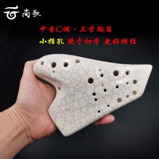天鹅（SWAN）三管陶笛AC调中音C调学生初学入门演奏ac3管宽音域便携乐器 三管AC-复古色