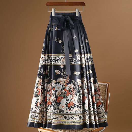 Nouvelle jupe de visage de cheval modifié de style chinois automne et hiver 2025 Nouveau adulte hanfu quotidien à demi-corps long jupe pour femmes 9889 rouge s