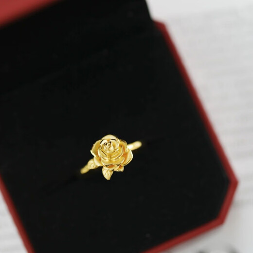 CAMPUSKINGLY old phoenix 999 gold new light luxury gold silver rose ring ins niche design versatile rose ring opening the same style