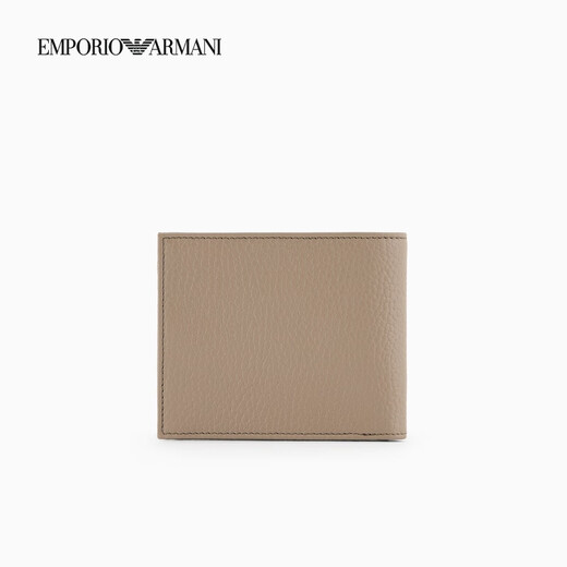 EMPORIO ARMANI/阿玛尼官方旗舰【礼物】新款男士牛皮革多卡位手拿钱包2025夏季 U6168-灰米色