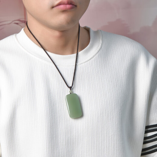 Precio garantizado 618 Hetian Jade Nothing Paleta Verde Jade Hetian Jade Men Jade Colgante Collar Modelo One M9717Z