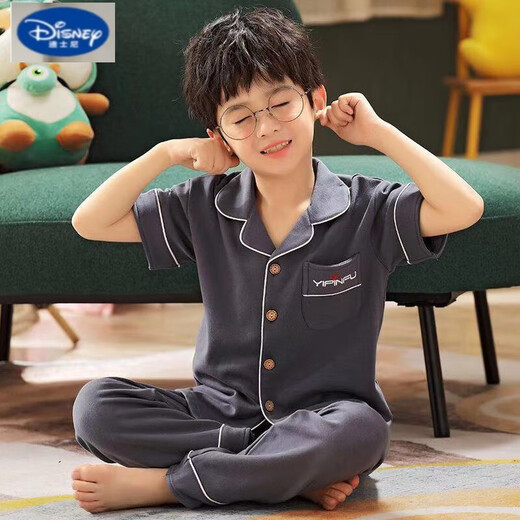 
Disney children's pajamas boys summer short-sleeved trousers thin cotton boys medium-sized children's spring and autumn half-sleeved home clothing set 15242 165 S code [145-155/75Jin [Jin equals about 0.5 kg]]