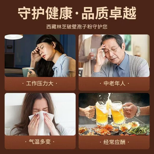 雪域本草灵芝孢子粉 西藏高原林芝灵芝 中老年 成人 孢子粉探病礼物 2瓶 250g