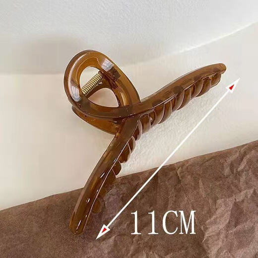 Lika Shi Large Hair Clip Shark Clip Acrylic Hair Ornament Temperament Bangs Hair Clip Back of Head Hair Clip Hair Ornament Jelly Coffee 11CM
