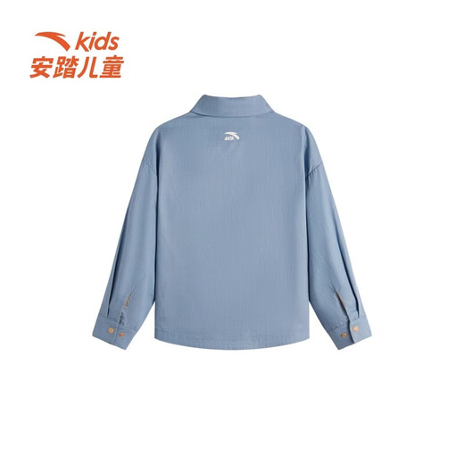 ANTA children's long-sleeved shirt jacket for boys spring and autumn new trendy versatile shirt store same style seaside blue-1 130 cm