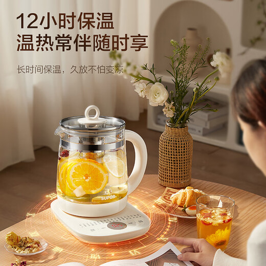 SUPOR Health Pot Tea Boiler Tea Kettle 304 Stainless Steel Electric Kettle Insulated Flower Tea Kettle Kettle with Filter 1.5L SW-15YJ50