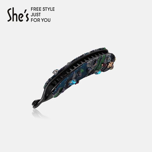 She s Akiko modern sequins contrasting color jacquard handmade beading banana clip ponytail vertical clip birthday gift for girlfriend