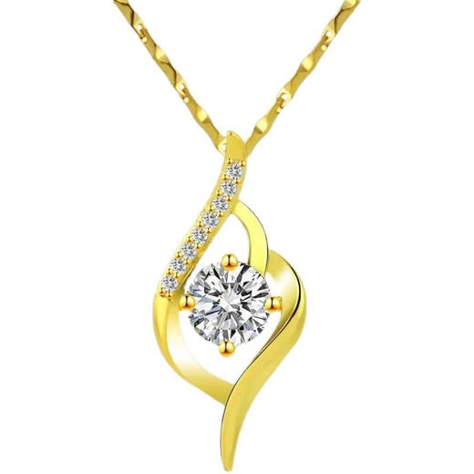 Fujiu counter 18K gold non-fading necklace women's love pendant clavicle chain Valentine's Day gift 5D Love You Ten Thousand Years Necklace