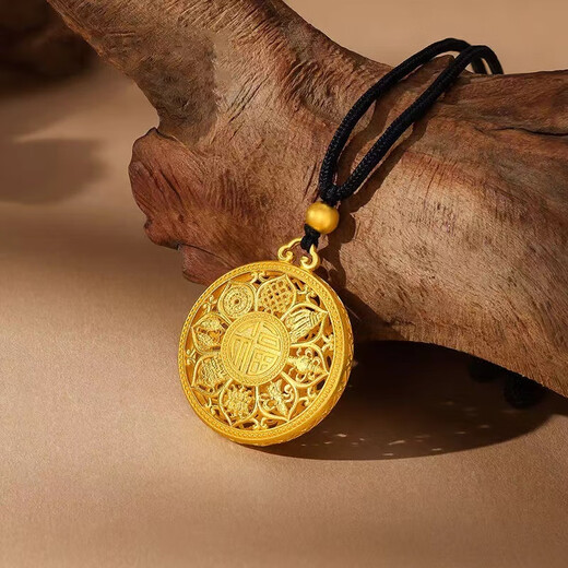 CAMPUSKINGLY old phoenix gold-plated silver-plated eight-treasure compass pendant for men and women, ancient method transfer beads filled with gold inheritance, gold-plated silver-plated eight-treasure compass pendant, same style