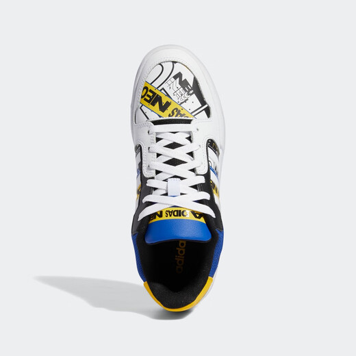 ADIDAS APRUEP OFICIAL ZAPATIVO DE DISPORTES MABRAS Menores Adolescentes Retro Basketball Zapatos Blanco/Negro/Azul/Amarillo 42 (260 mm)