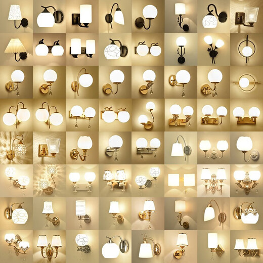 Bikehu's Bedside Wall Light dormitorio Moderno 2024 Nuevo estilo NUEVO Sala de estar creativa Balcón de pared francesa Caminata XHXB686 Bola de oro [luz cálida]