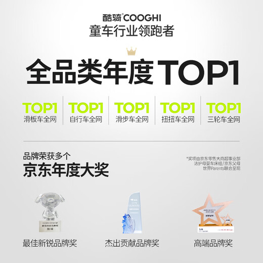 酷骑（COOGHI）儿童三轮车脚踏车平衡车1-4岁遛娃神器轻便可折叠手推车1车5用