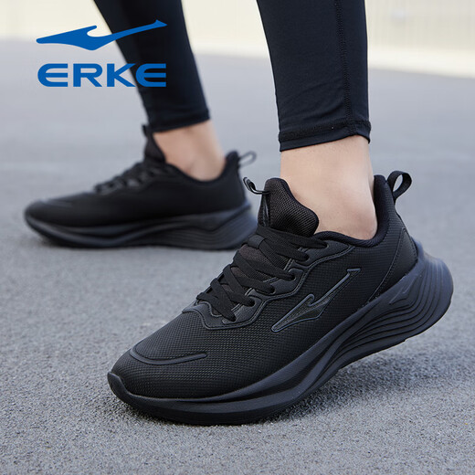 Hongxing Erke Herrenschuhe Sommer 2025 Neue Weichlöser Laufschuhe Mesh schwarze Schuhe Schwarze Atmungsbezirke Dünne Papa Männer Sneakers Schwarz [wasserdicht im Sommer] 38 Marke Direktvertrieb