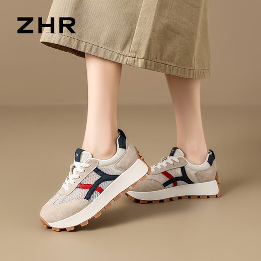 
ZHR casual shoes for women in autumn retro sports thick sole shoes for women to increase height and make them look slimming shoes for women G686E Milan 38
