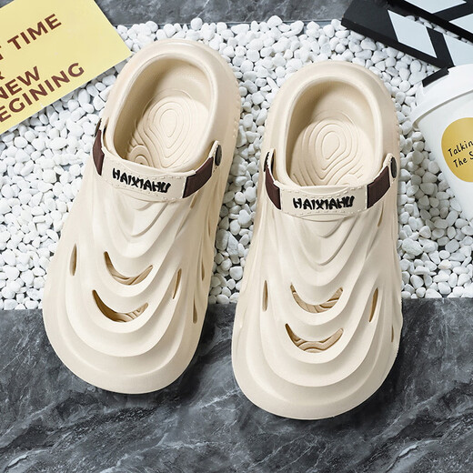 Katile crocodile hole shoes men summer sandals stymph beach shoes dual-purpose sandals men 1564 khaki 42-43