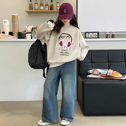 THINKPIRE女童卫衣儿童衣服春秋大女童装2025洋气女孩春装上衣9-13岁中大童 耳机卫衣 160 码建议身高155CM