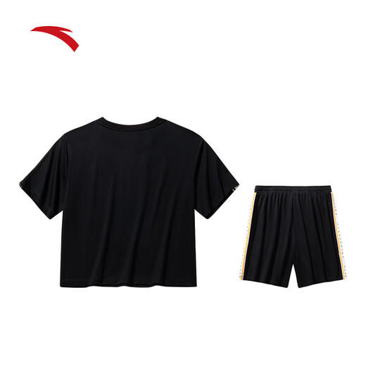 
Anta Rainbow Sports Set Women's Summer Short Sleeve Round Neck Shorts Loose T-shirt Women's Casual Set