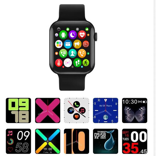 华强北新款S10智能手表watch9多功能蓝牙通话运动计步iOS安卓通用 S9顶配白+通话听歌全触+送彩虹带