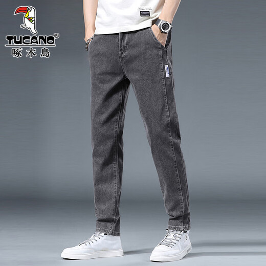 
Woodpecker Jeans Men's Loose Casual Men's Pants Spring and Summer Trousers 2025 New Fashion Brand Straight-Pin-One Paired Pants Men's Clothing 866 Gray 30