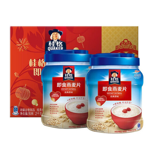 Quake (QUAKER) oatmeal ready-to-eat sugar-free special whole grain original flavor without extra low-fat nutritional fruit fiber 1478g*2 bags