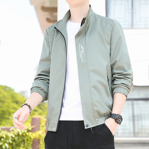 Zuosike 2025 new jacket men's spring and autumn trendy men's jacket young and middle-aged loose work clothes men's stand collar black 9980 2XL 125-140Jin Jin equals 0.5 kg