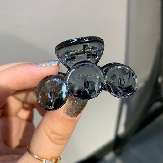 唐芙妮短发神器半扎发小号鲨鱼夹发量少发夹女后脑勺发卡抓夹过渡期头饰 咖系