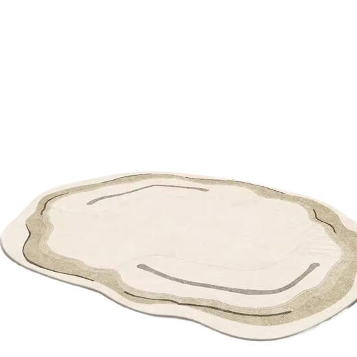 Light luxury special-shaped carpet - Carpet living room special-shaped light luxury irregular sofa coffee table blanket bedroom bedside carpet floor mat Wenwan-11972 1 piece 200*340CM ring velvet