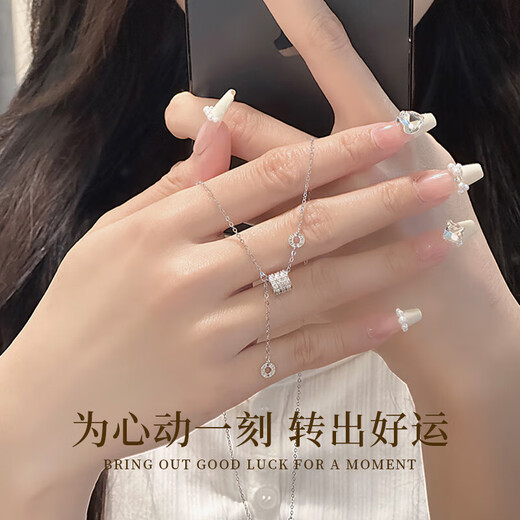 Zhou Baifu sterling silver small waist necklace women 2025 new light luxury clavicle chain pendant birthday gift for girlfriend