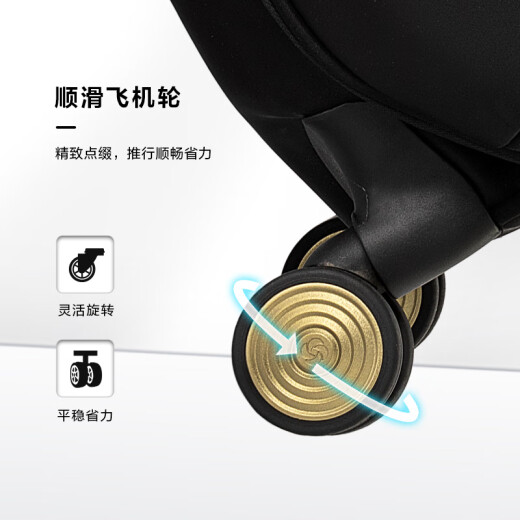 新秀丽（Samsonite）行李箱大容深仓多功能前幅口袋拉杆箱黑色20英寸TL3*09007