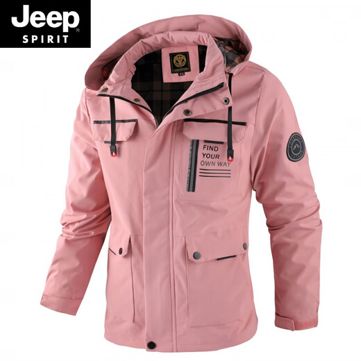 JEEP SPIRIT casual jacket parka coat hooded charge. Men's new hooded outdoor men's wear classic 28 gray blue 5XL