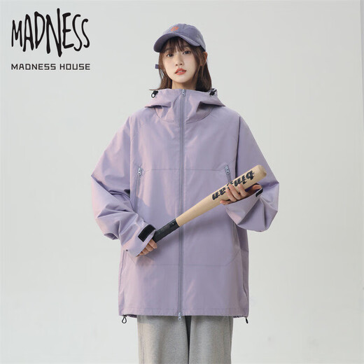 
MADNESS HOUSE official trendy jacket men and women couples spring new personality charge jacket top fashionable versatile jacket JK5008 khaki L (recommended weight 115-130Jin [Jin equals 0.5 kg])