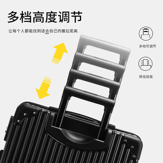 Katile crocodile suitcase men's trolley case large capacity suitcase student password box women's business suitcase black 28-inch super large size - 15-20 days of travel for two people