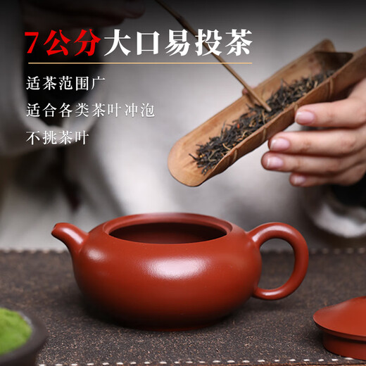 Zilaishun Yixing pure handmade purple clay pot home kung fu tea set raw ore vermilion mud Dahongpao Wanyu teapot large jade teapot (collect and purchase to get a small cup) 300ml